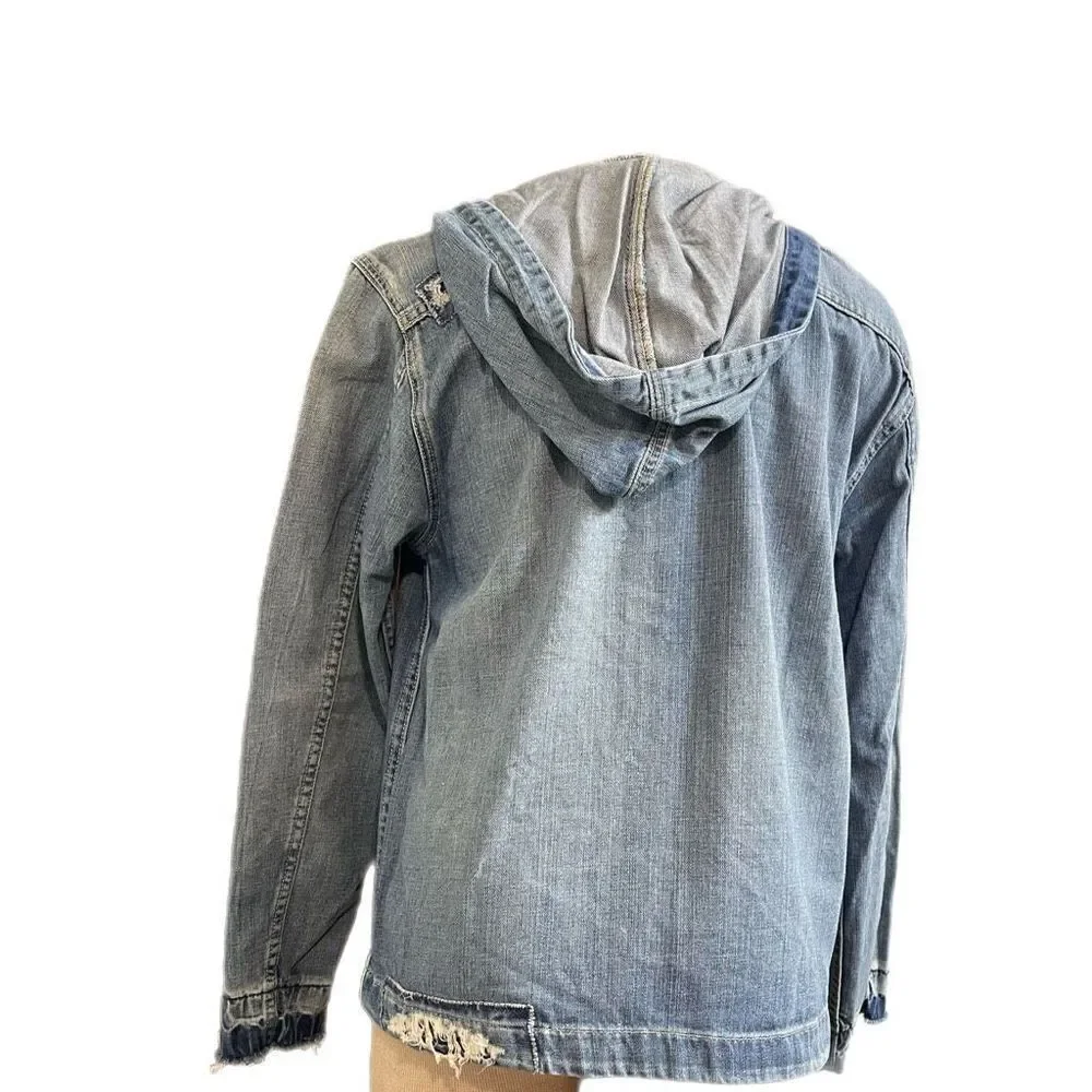 Ralph Lauren Polo Jeans Co RL67 Denim Pullover Jacket Patchwork Size Medium - Picture 2 of 11